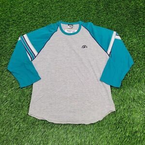 Vintage 90s Runner-Up Colorblock Shirt Womens S/M 18x25 Gray USA